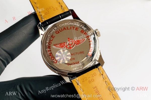 V7 Factory Swiss Replica Breitling Navitimer 1 Watch Black Dial Black Leather Strap 4