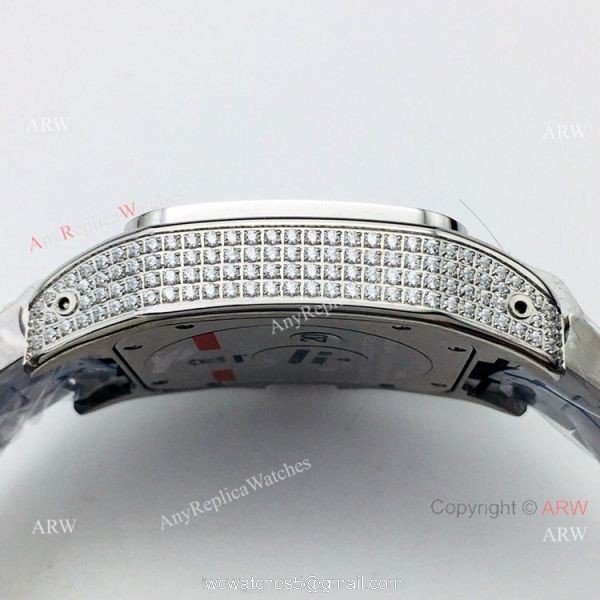 Best Copy Iced Out Cartier Santos Watch Automatic Cartier Santos 100 Diamond Watch 4