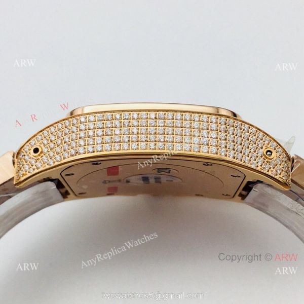 Best Copy Cartier Santos 100 Diamond Watch White Dial With Roman Markers 4