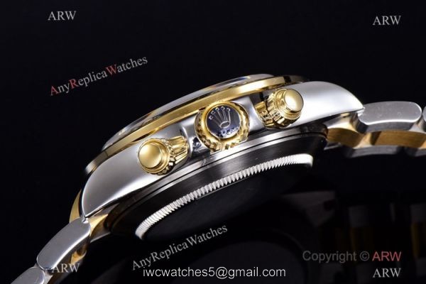 JH Factory Replica Rolex Daytona Swiss 4130 Chronograph Watch Rose Red Dial Two Tone 4