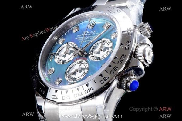 JH Factory Swiss Copy Rolex Daytona JH Cal.4130 Chrono Watch Blue Mother Of Pearl Dial 40mm 4