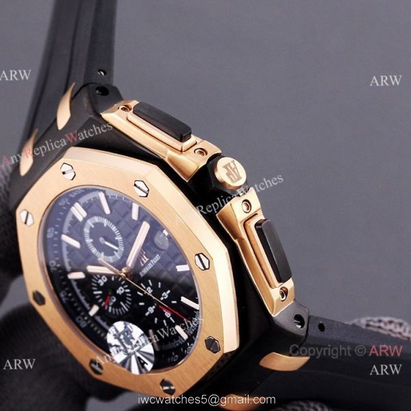 JF 1:1 Swiss Audemars Piguet AP Royal Oak Offshore 26406FR Black and Rose Gold Watch Super Clone 4