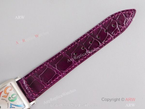 2021 New Franck Muller Long Island 952QZ Purple Leather Strap Franck Muller 1:1 Copy Watch 4