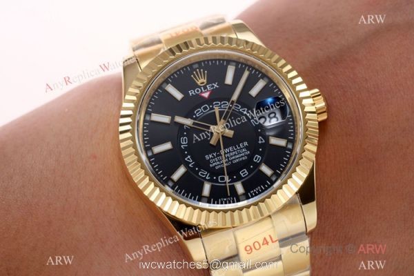 AI Factory Rolex SKY Dweller 42mm Yellow Gold Watch Rolex 1:1 Replica Watch 4
