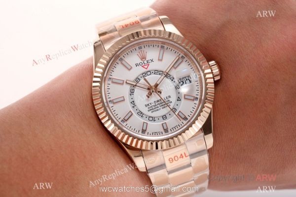 New Replica Rolex Sky-Dweller 42mm AI Factory Rose Gold Swiss 9001 Watch 4