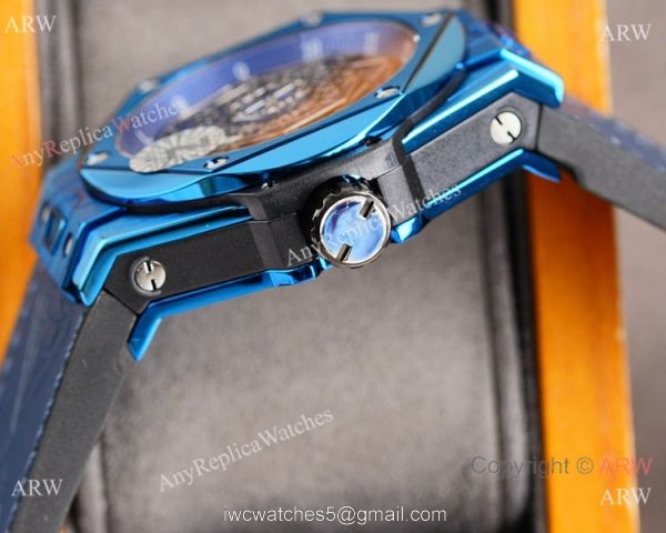 Z Factory Swiss Copy Hublot Sang Bleu 45mm Watch Blue Case Citizen Automatic 4