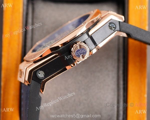 Z Factory Swiss Quality Hublot Big Bang Sang Bleu Blue Rose Gold Watch 45mm 4