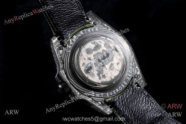 2021 Rolex DiW GMT-Master II Custom Watch JH Cal.3186 Forged Carbon Green Nylon Strap 4