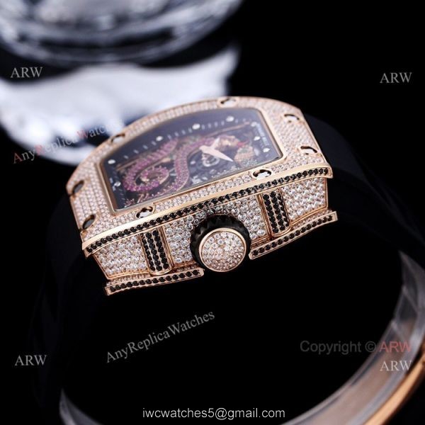High Copy Richard Mille Diamond Watch RM026 Snake Dial Tourbillon Serpent Watch 4