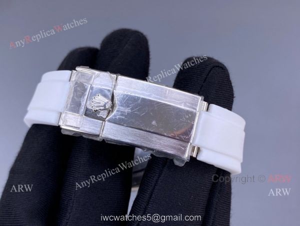Noob Blaken Rolex Rainbow Daytona 4130 White Rubber Band Best Replica Watch 4