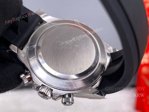 Pre-Sale Noob Factory Rolex Daytona Grey Dial Rubber Strap Swiss 4130 Watch with diamonds on the lugs 4