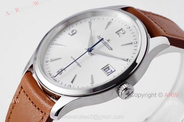 Zf Factory Jaeger-Lecoultre Master Control Date 40mm Silver Dial Brown Leather Band Replica Watch 4