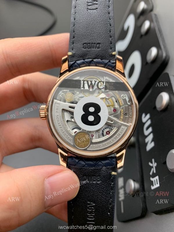 YL Fatcory IWC Schaffhausen Portugieser Automatic Black Dial Replica Watch 4