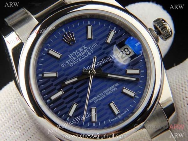 Clone Rolex Datejust 2021 Blue Exotic dial Oyster Watch Timeless style 4