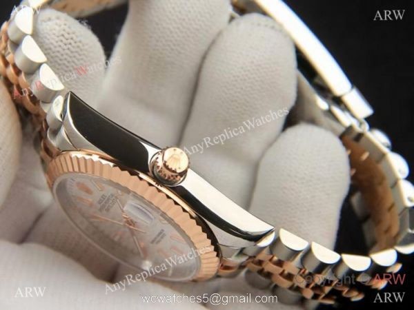 New Copy Rolex Datejust 36 2021 Motif Dial Two Tone Rose Gold Dial 4