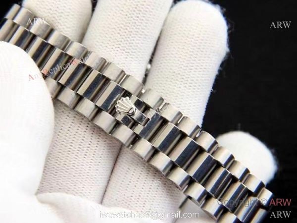 Best Replica Rolex Day-date 36 White MOP Silver President Watch 4