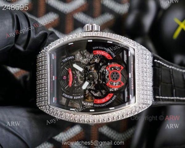 Replica Blue Franck Muller V45 Diamond Watch Franck Muller Revolution 3 Skeleton Watch 4