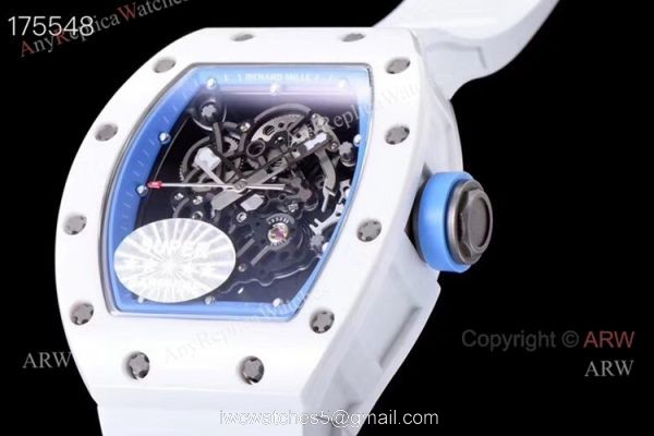 KV Factory Richard Mille RM 055 White Ceramic Watch Best Copy 4