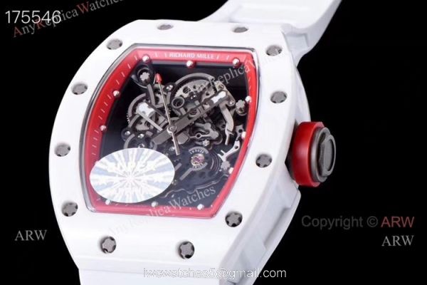 Kv Richard Mille RM 055 White Ceramic Watch Superclone For men 4