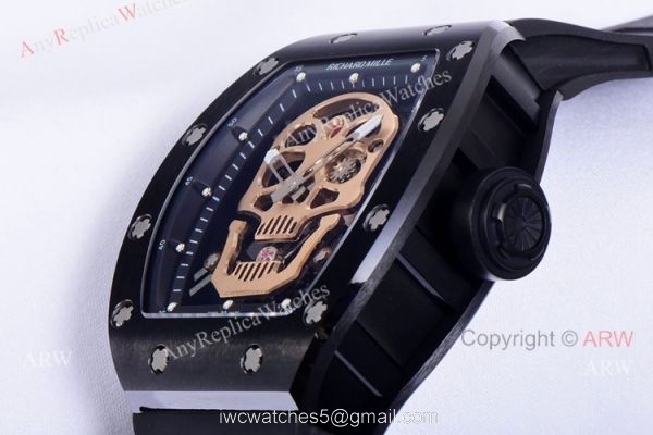 JB Factory Richard Mille Skull Watch RM52-01 Tourbillon Dial Best Copy 4