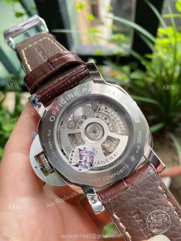 New Panerai 2021 Copy Panerai Green Dial Marina Watch 44mm Green Leather Strap 4