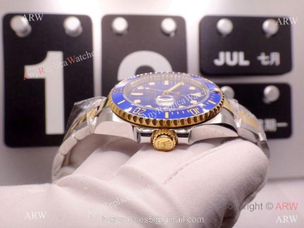 Pre-Owned AAA Replica Rolex Submariner Noob Swiss 3135 Two Tone Blue Watch 40mm 4