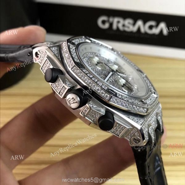 42mm Audemars Piguet Royal Oak Offshore Full Diamonds Watch Quartz Replica 4