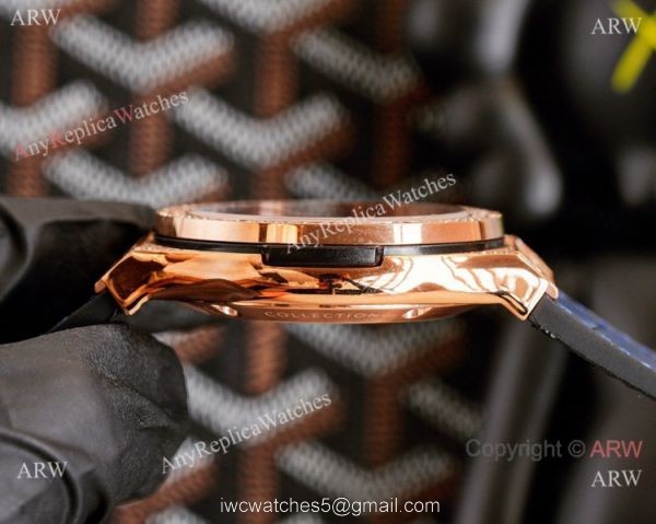 Copy Hublot Classic Fusion Hollow Rose Gold Iced Out Watches 4