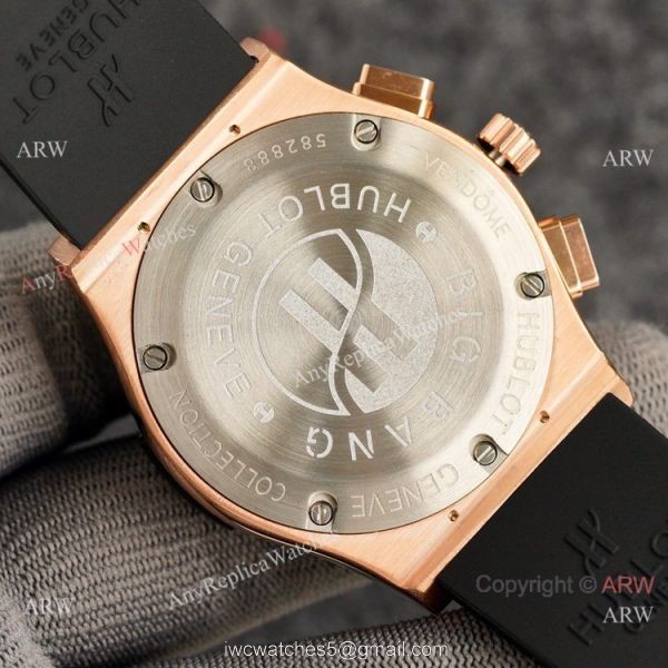 Knockoff Hublot Classic Fusion Diamond Face Rose Gold Watch 43mm 4
