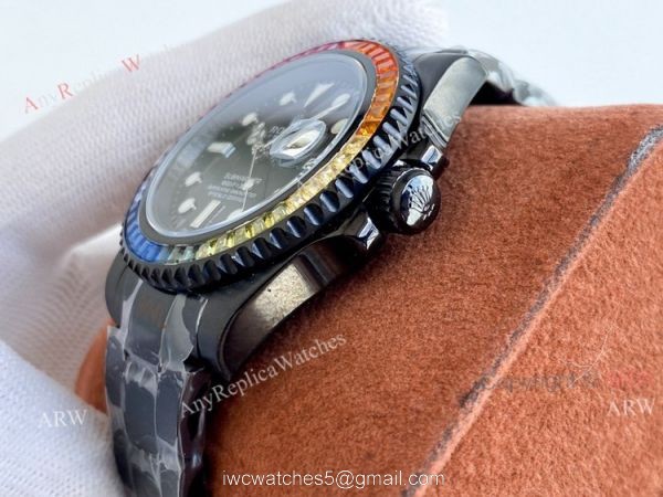 Blaken Rolex Submariner All Black Rainbow Watch 40mm Replica Asia 2836 Movement 4
