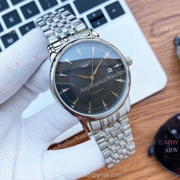 Black Face Longines Watch For Men Size 40mm Automatic Two Tone Replica 4