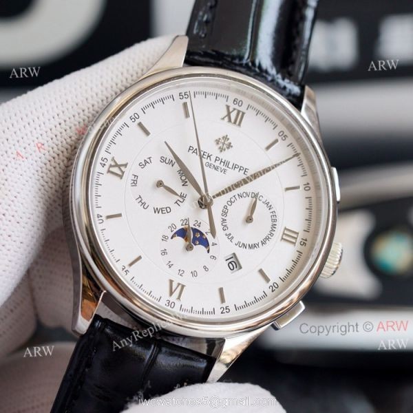 New Patek Philippe Grand Complications Moonwatch Black Dial 42mm Swiss Replica 4