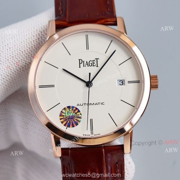 Swiss Grade Piaget Altiplano Black Face Brown Leather Strap Asia Swiss ETA2824 Clone Watch 4
