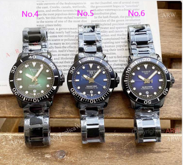 Buy High Quality Replica Tissot Seastar All Black Watch 45mm For Men 4