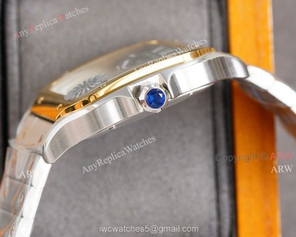 New Green Dial Cartier Santos Dumont XL Two Tone Replica Watch For Men 4