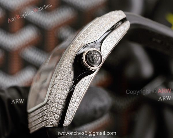Iced Out Franck Muller V45 SC DT Diamond Watch High Quality Replica 4