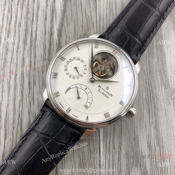 JB Factory Super Clone Blancpain Villeret Real Tourbillon Watch Cal.25 Movement 4