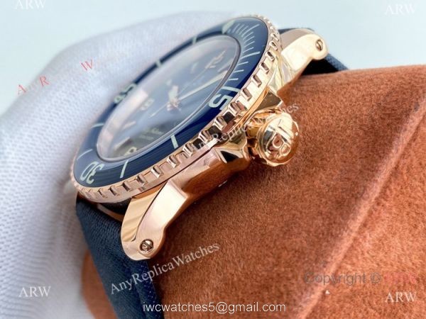 Best Copy Blancpain Fifty Fathoms Rose Gold Watch Citizen 8215 Movement 4