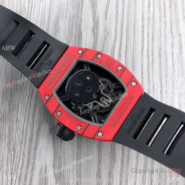 JB Factory Swiss Richard Mille RM 052-01 Tourbillon Skull Watch Red Version 4