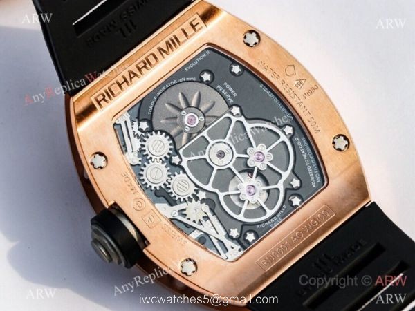 Super Clone Richard Mille RM001 Real Tourbillon Rose Gold Watch JB Factory 4