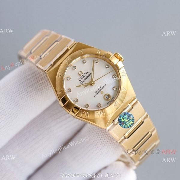 Swiss Copy Omega Constellation 8700 All Gold Watch 29MM 4