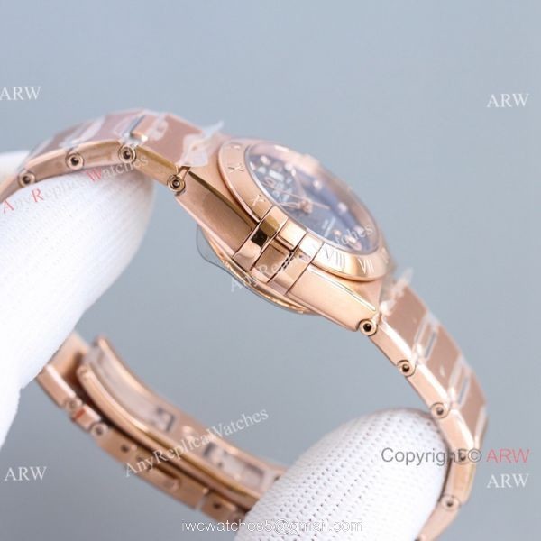 Swiss Copy Omega Constellation 8700 Automatic Watch 29mm Rose Gold New Face 4