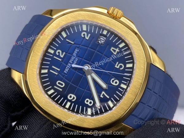 ZF Factory Patek Philippe Aquanaut 5168G Cal.324 Watch Yellow Gold and Blue 4