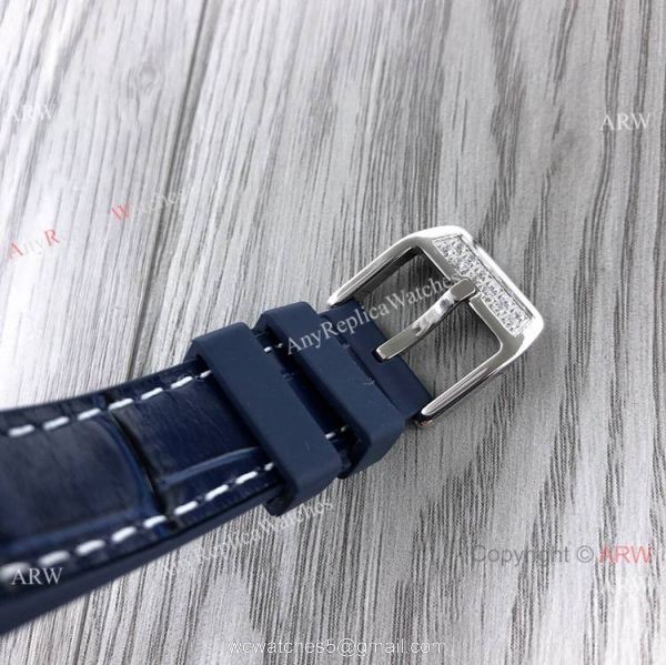 New Copy Franck Muller Vanguard Lady V32 Iced Out Blue Watch Swiss Quartz 4