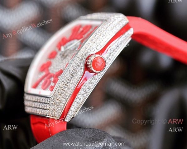 Swiss Quartz Franck Muller Vanguard Lady Watches Yellow Diamond Dial 4