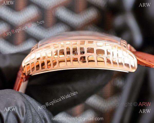 Copy Franck Muller Cintree Curvex Flying Tourbillon watch brown Leahter Strap 4