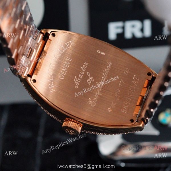 Copy Franck Muller Cintree Curvex Stainless Steel Diamond Face Watch 43mm 4
