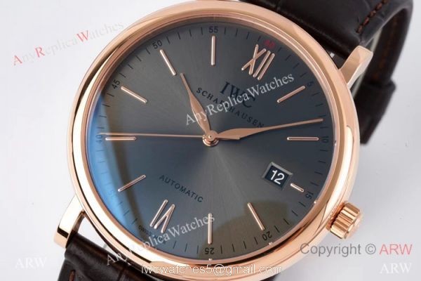 ZF Factory IWC Portofino Swiss 9019 Gray Dial Rose Gold Watches 4