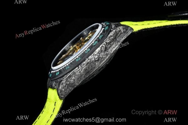 NEW! TW Factory Rolex DIW Cosmograph NTPT Carbon Daytona 7750 Watch Fluorescent Green Fabric Strap 4