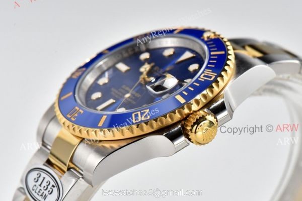 Clean Factory Rolex 116613 LB Rolex Smurf Submariner Stainless Steel Gold Superclone Watch 4